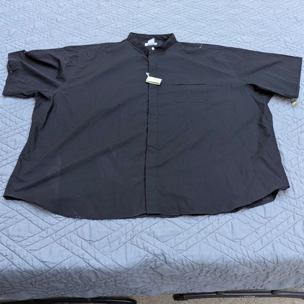 ChurchWear by Murphy Black Clergy Shirt Men Size 20 Short Sleeve Button Up - Picture 1 of 3